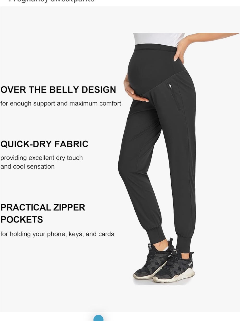 Maternity Over-the-Belly Jogger Pants - Black